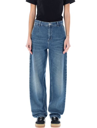 Carhartt Straight Denim Pant Tool Pockets In Blue