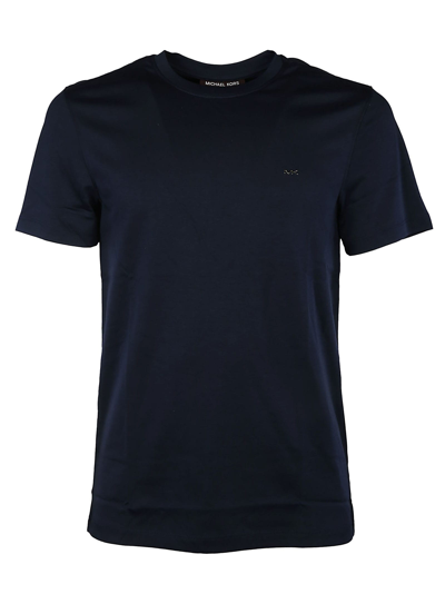 Michael Kors Logo Embroidered Crewneck T-shirt In Blue
