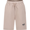 Msgm Beige Shorts For Boy With Logo
