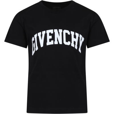 GIVENCHY BLACK T-SHIRT FOR BOY WITH LOGO