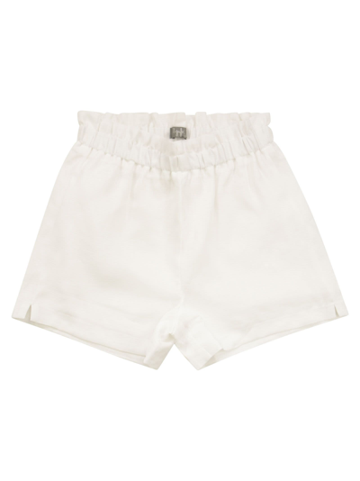 Il Gufo Kids' White Linen Shorts