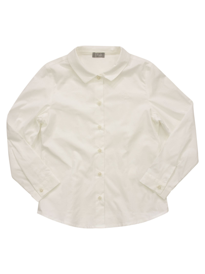 Il Gufo Kids' Long-sleeved Cotton Shirt In White