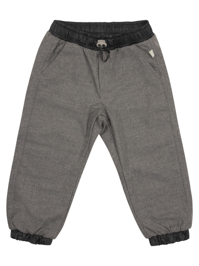 Il Gufo Kids' Technowool Trousers With Technical Details In Grey