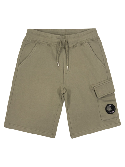 C.p. Company Kids' Cotton Shorts In Green
