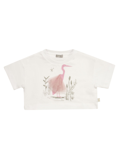 Il Gufo Kids' White T-shirt With Flamingo Print