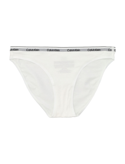 Calvin Klein Logo-waistband Bikini Briefs In White