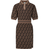 Fendi Brown Dress For Girl With Ff