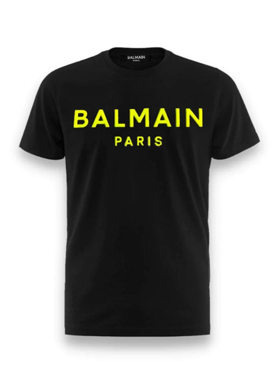 Balmain Logo Detailed Crewneck T-shirt In Black