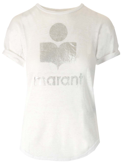 Isabel Marant Laminated Logo T-shirt In White