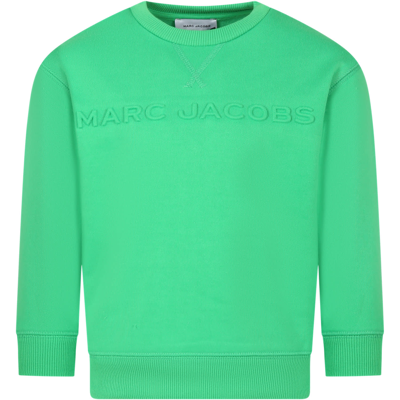Little Marc Jacobs Green Sweatshirt For Kids With Logo In G Tucano Andino