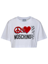 M05CH1N0 JEANS JEANS LOGO PRINTED CROPPED T-SHIRT M05CH1N0 JEANS