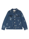 STELLA MCCARTNEY JEANS JACKET WITH STAR PRINT IN STRETCH COTTON GIRL