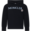 MONCLER BLUE SWEATSHIRT FOR GIRL WITH LOGO