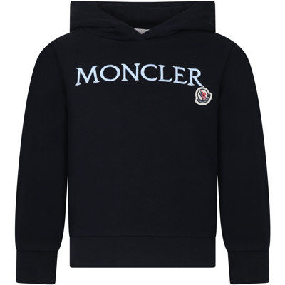 Moncler Kids' Blue Sweatshirt For Girl With Logo