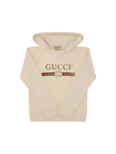 Gucci Kids' Hoodie For Boy In Bianco