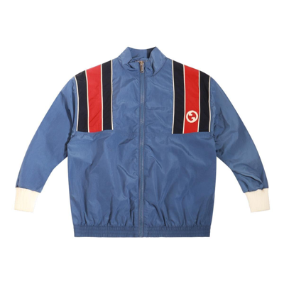 Gucci Kids' Nylon Zip Jacket In Blue