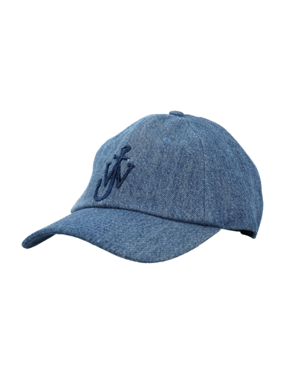 Jw Anderson Baseball Denim Cap In Blue