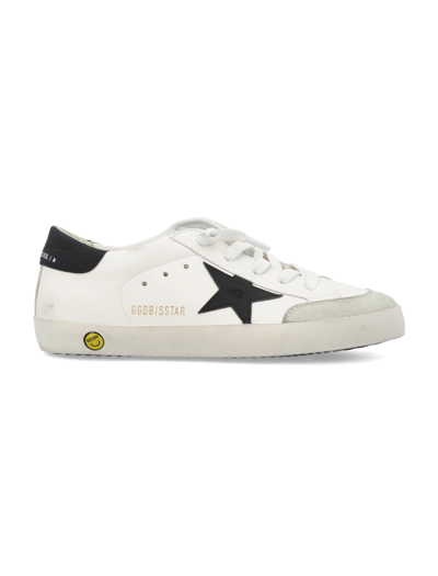 Golden Goose Kids' Super Star Lace Up Sneakers In White/black/beige