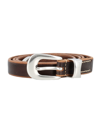 Our Legacy Leather Belt In Brown Leather