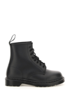 Dr. Martens' 1460 Mono Combat Boots In Black Leather In Black