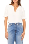 1.state Flutter Sleeve Tie Neck Blouse In New Ivory