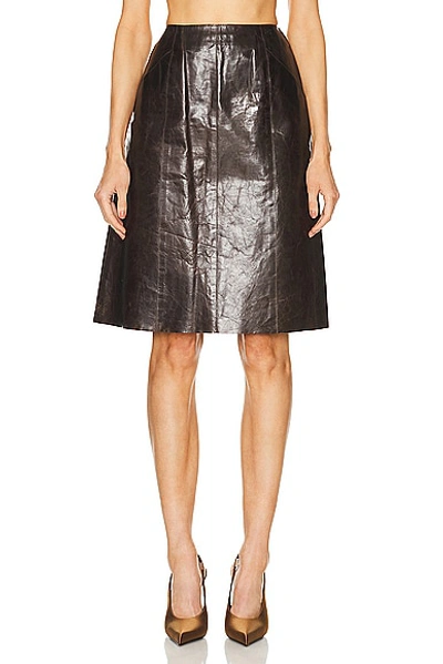 Pre-owned Chanel Leather Skirt In Brown