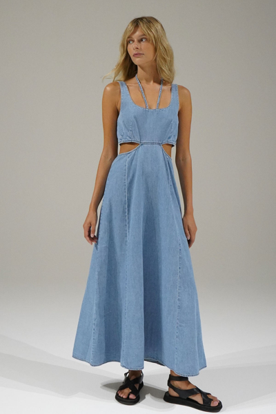 Lna Clothing Lorelei Chambray Dress In Faded Blue