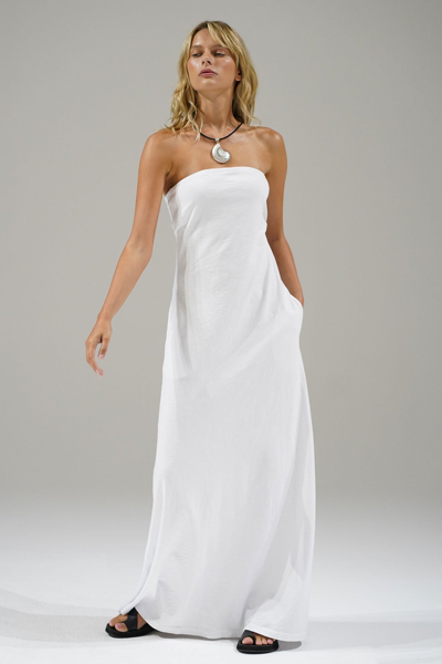 Lna Clothing Topanga Strapless Dress In White