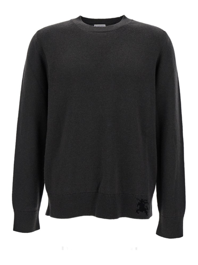 Burberry Equestrian Knight Knitted Jumper In Black