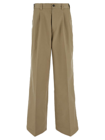 Maison Margiela Checkered Panelled Trousers In Beige