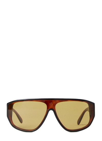 Moncler Eyewear Aviator Frame Sunglasses In Brown