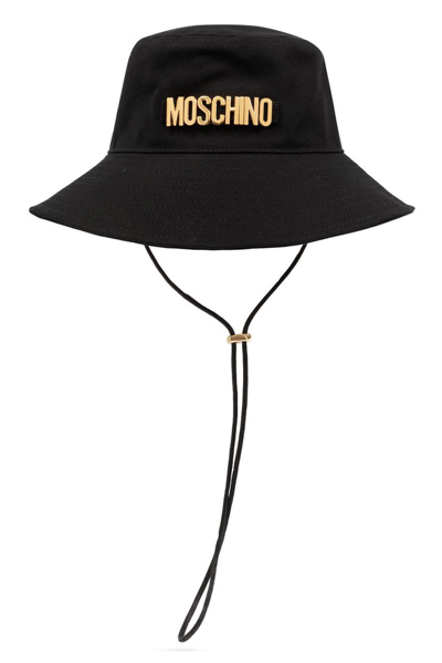 Moschino Logo Lettering Bucket Hat In Black