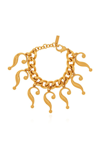 Moschino Question Mark Pendant Bracelet In Gold