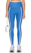 Beyond Yoga Spacedye New Moves High Waisted Midi Legging In Sky Blue Heather & Cloud White