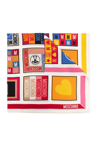 Moschino Logo Printed Scarf In Multi