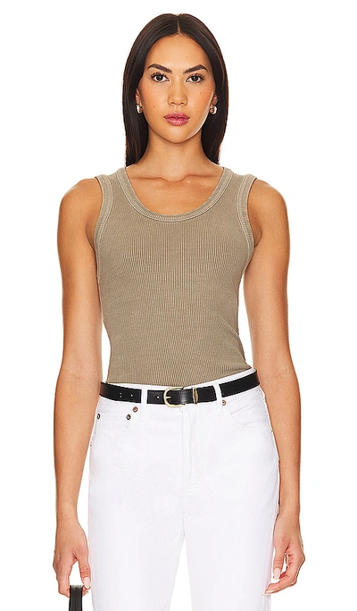 Agolde Ribbed Tank Top In Brown