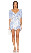For Love & Lemons Rosalyn Mini Dress In 蓝色