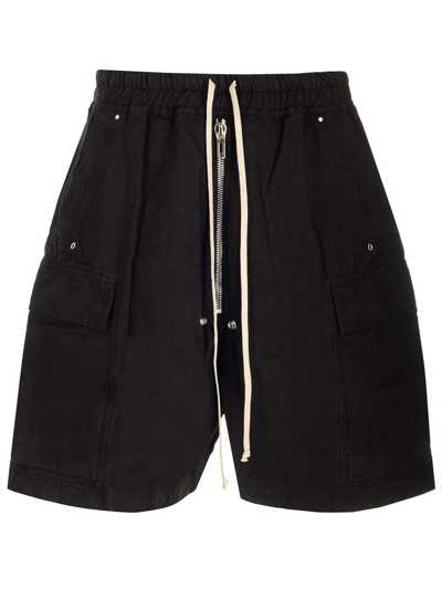 Rick Owens Drkshdw Drawstring Zipped Shorts In Black