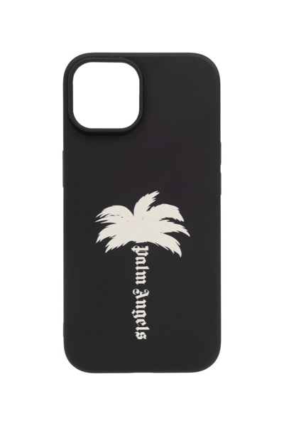 Palm Angels Palm Tree Printed Iphone 15 Case In Black
