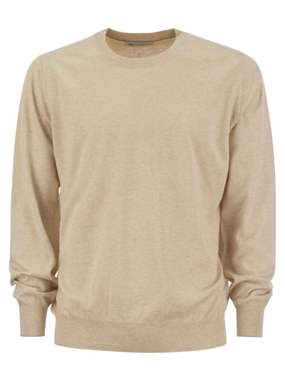 Brunello Cucinelli Crewneck Knitted Pullover In Beige