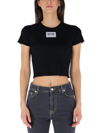 MOSCHINO MOSCHINO JEANS LETTUCE HEM CROPPED T