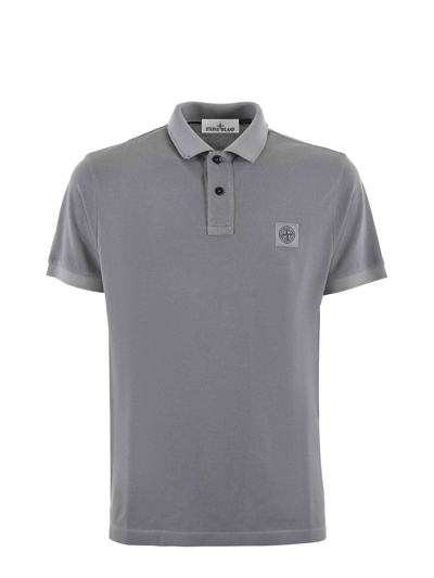 Stone Island Logo Patch Short In Grigio
