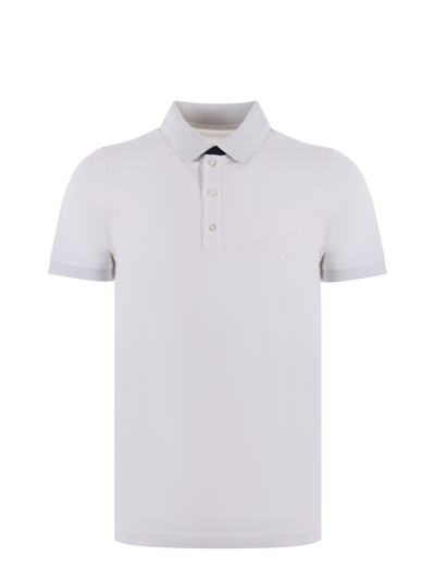 Fay Logo-patch Detail Polo Shirt In White