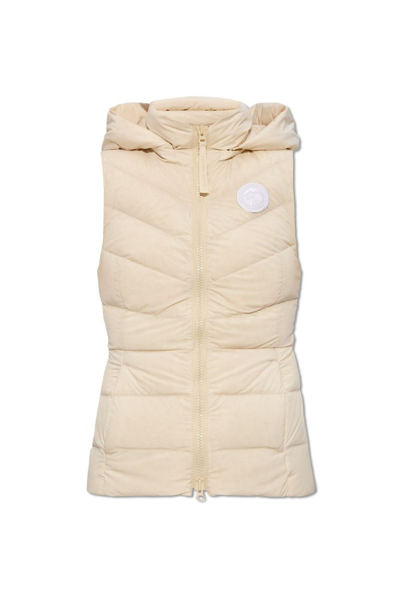 Canada Goose Clair Logo Patch Gilet In Beige