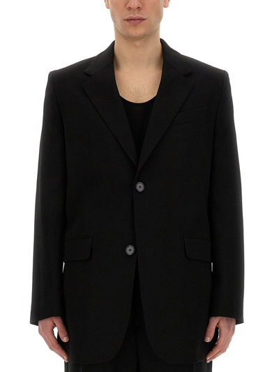 Ami Alexandre Mattiussi Ami Single Breasted Oversized Jacket In Black
