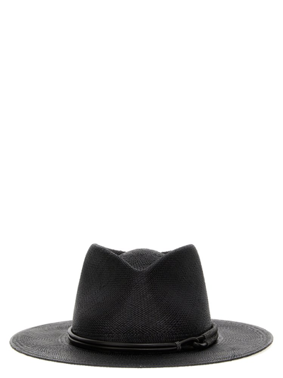 Brunello Cucinelli Flat Brim Fedora Hat In Black
