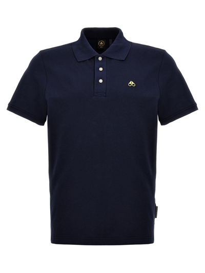 Moose Knuckles Logo Polo Shirt In Blue