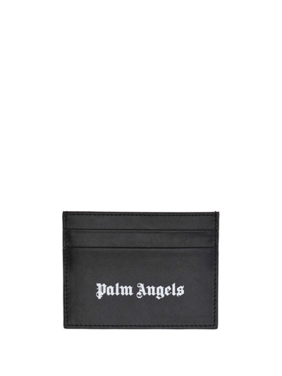 Palm Angels Logo Printed Card Holder In Black