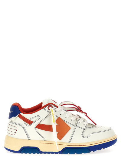 Off-white Out Of Office Leather Sneakers In 화이트,레드