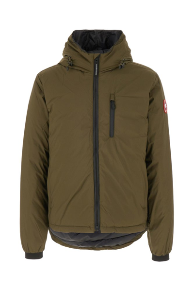 Canada Goose Lodge Hooded Puffer Jacket In Green